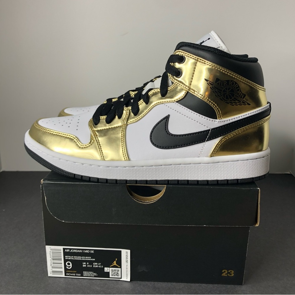 Jordan 1 Mid SE Metallic Gold 2020 Sneakers